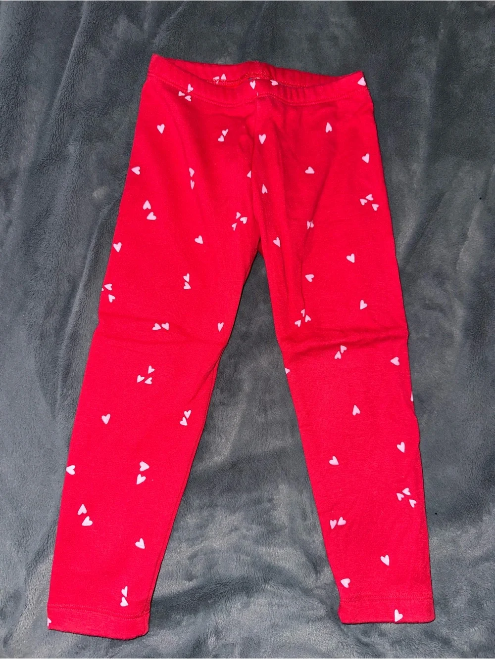 Old Navy toddler Red Leggings with White Heart Print
